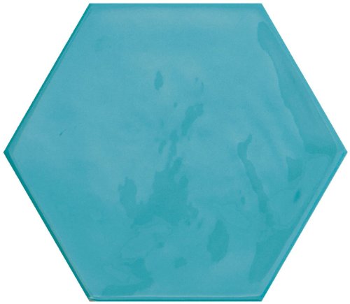 Настенная плитка Cifre 78801164 Kane Hexagon Sky 16x18 голубая / бирюзовая рельефная / глянцевая моноколор