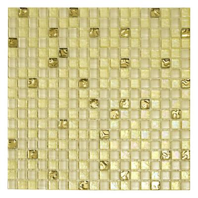 Мозаика ТОНОМОЗАИК ООО стеклянная и стеклянная с камнем SGW 14 30.1x30.1х8 чип 15х15 (0.091м) желтая полированная