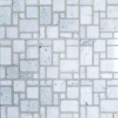 Мозаика Orro mosaic BIANCO CARRARA RANDOM SQUARE 30.5x30.5 серая полированная, чип разноформатный