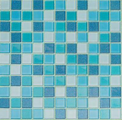 Мозаика Orro mosaic BLUE LAGOON 29.5x29.5 микс голубая глянцевая, чип 25x25 квадратный