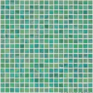 Мозаика Rose Mosaic WJ23+3 Casablanca / Galaxy 31.8x31.8 зеленая глянцевая перламутр, чип 10x10 квадратный