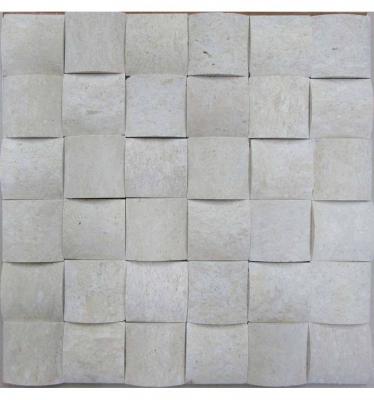 Мозаика FK Marble 30057 Classic Mosaic Travertine 3D 50-15M 30x30 белая матовая