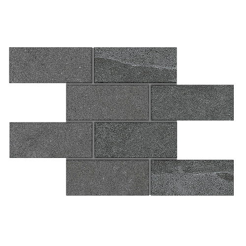 Мозаика Estima Mosaic/LN03_NS/TE03_NS/28,6x35/BricksBig Luna Anthracite 28.6x35 серая неполированная под кирпич, чип прямоугольный