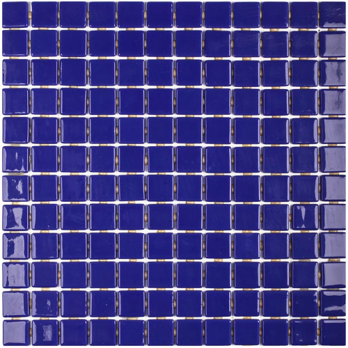 Мозаика Vidrepur Colors № 803 (на сетке) 50x50 синяя глянцевая моноколор, чип 25x25 квадратный