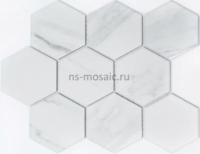 Мозаика NSmosaic PORCELAIN PS95110-13 керамика 295х256 белая глянцевая мрамор