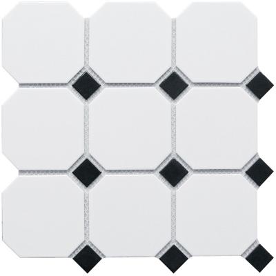 Мозаика Star Mosaic GTPL61466/CLA006 / С0002902 Octagon big White/Black Matt 30x30 черно-белая матовая моноколор, чип разноформатный