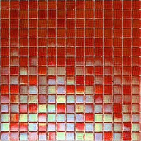 Мозаика Rose Mosaic WB95 Rainbow 31.8x31.8 красная глянцевая перламутр, чип 15x15 квадратный