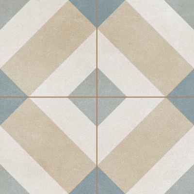Напольная плитка Dvomo С0005404 Timeless Geometric 45x45 бежево-голубая гладкая матовая с орнаментом