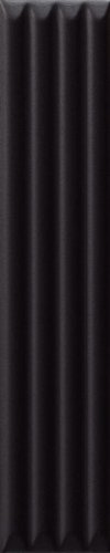 Настенная плитка Ava La Fabbrica 192122 Up Cannettato Black  Matte 5x25 черная матовая моноколор выпуклая