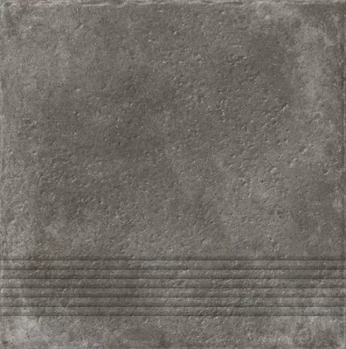 Ступень Cersanit C-CP4A516D Carpet 29.8x29.8 чёрная глазурованная матовая под бетон