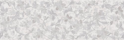 Настенная плитка Emigres 47161 Floral Blanco 30x90 серая матовая под обои / флористика
