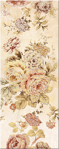 Декоративная плитка Azori 583472001 Arezzo Beige Alba 20.1x50.5 бежевая глазурованная матовая флористика