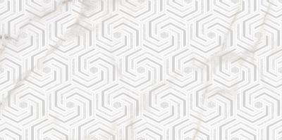 Декоративная плитка ALMA Ceramica DWU09GRG007 Grigio 50x24.9 серая / белая глянцевая с орнаментом