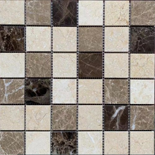 Мозаика Marble Mosaic Mosaic square 48X48 Mix Stone 1 Mat 30.5x30.5 микс бежевая / коричневая матовая под камень, чип 48x48 квадратный