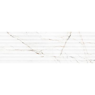 Настенная плитка Pamesa С0004757 Torano Matt Relief 33.3x100 белая матовая рельефная под мрамор / полосы