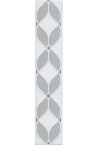 Бордюр Kerama Marazzi VT\A630\8376 Мираколи 5.7x30 белый / серый глянцевый под мрамор с орнаментом