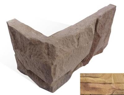 Угловой элемент Zikkurat Чегет 1-08-04 9x16 песочный рельефный под камень