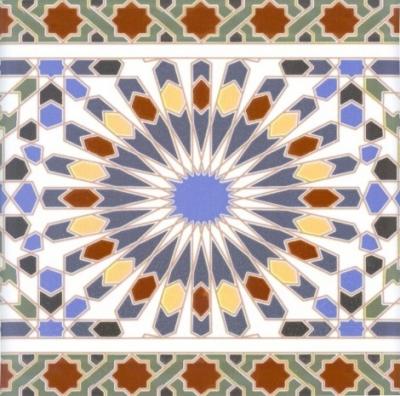 Настенная плитка Fabresa Andalusi Border 20x20 разноцветная глянцевая с орнаментом