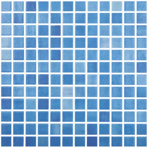 Мозаика Vidrepur Colors № 110 (на сетке) 31.7x31.7 синяя глянцевая моноколор, чип 25x25 квадратный
