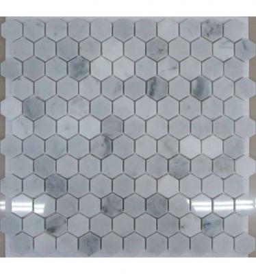 Мозаика FK Marble 30122 Hexagon Bianco Carrara 29.5x28 белая полированная, чип 6x48x55 гексагон