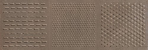 Настенная плитка Argenta 51014 Gravity Lancer Oxide 20x60 коричневая матовая / рельефная под бетон / орнамент