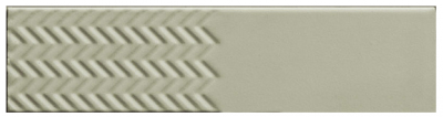 Настенная плитка 41zero42 4100688 Biscuit Waves Salvia 5x20 оливковая матовая 3D узор
