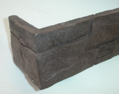 Угловой элемент Zikkurat Даллакора 1-28-01 9x19 коричневый рельефный под камень