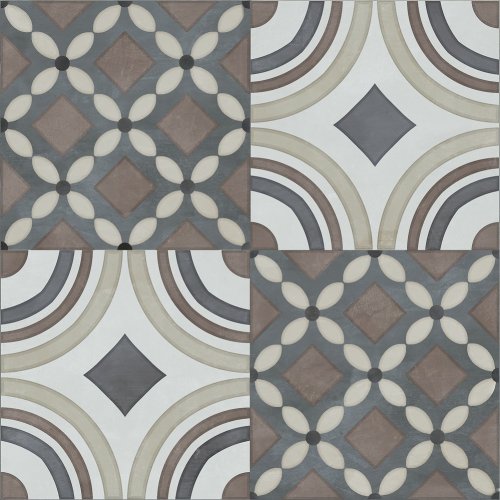 Декор Kerama Marazzi VT\A596\5301 Чементо 20x20 коричневый матовый с орнаментом / пэчворк
