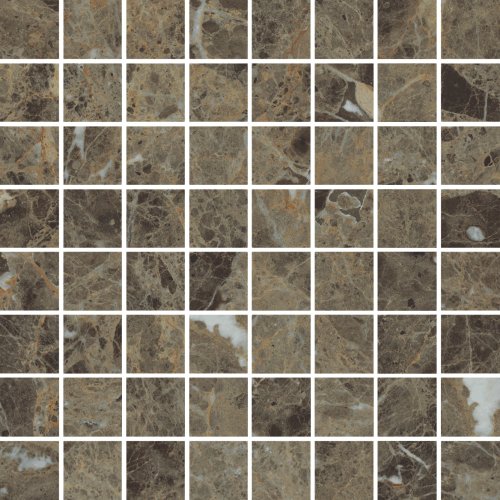 Мозаика Italon 610110000636 Шарм Делюкс Имперадор Мозаика Люкс / Charme Delux Emperador Mosaico Lux 29.2x29.2 коричневая глянцевая под мрамор, чип квадратный