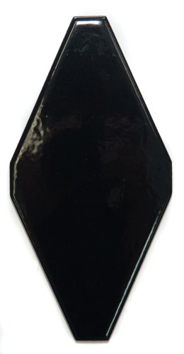 Мозаика NSmosaic FTR-1026A Ceramic плоская 10x20 черная глянцевая моноколор, чип ромб