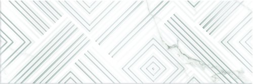 Декоративная плитка EM-TILE УТ-00009450 Avila Deco Esquina 20x60 белая матовая под мрамор / орнамент
