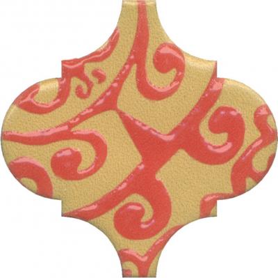 Декор Kerama Marazzi OS\A39\65000 Арабески Майолика 6.5x6.5 желтый глянцевый с орнаментом