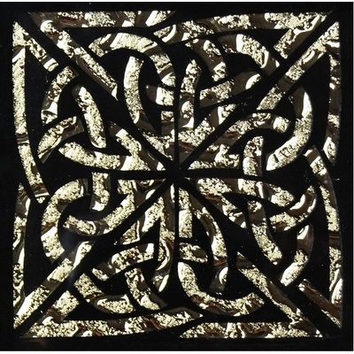 Напольная вставка Роскошная мозаика ВВ 07 8x8 Левадия золотая стеклянная