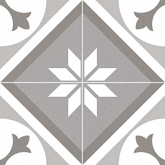 Напольная плитка Dualgres CHIC COLLECTION Marta 45x45 белая / серая глазурованная матовая пэчворк