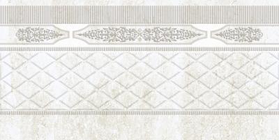 Бордюр Eurotile Ceramica 37 Lia Light 29.5x14.5 серый глазурованный матовый геометрия