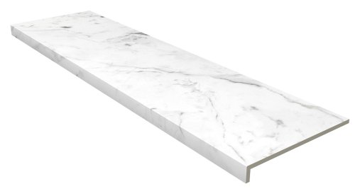 Ступень фронтальная Gres de Aragon 39388 Marble Anti-Slip Rout. Carrara Blanco 31.5x119.7 белая противоскользящая под камень