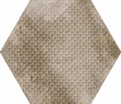 Керамогранит Equipe 23602 Urban Hexagon Melange Nut 25,4х29,2 коричневый глазурованный матовый под бетон / орнамент (12 вариантов паттерна)
