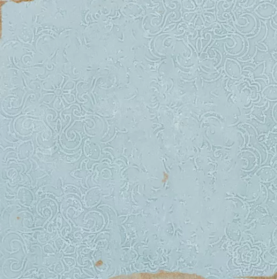 Настенная плитка WOW 111363 Mestizaje Zellige Decor Aqua 12.5x12.5 голубая глянцевая под камень / орнамент