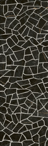 Керамогранит Керамин Барселона 5Д 75x25 чёрный глянцевый под мозаику