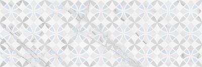 Настенная плитка Global Tile 1064-0340 Pulse орнамент 60x20 белая матовая под мрамор