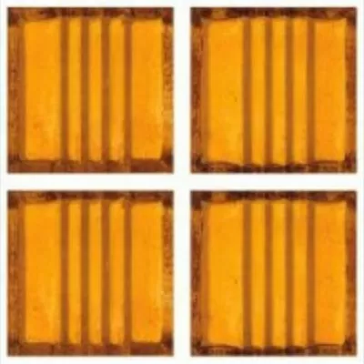 Мозаика Rose Mosaic S93 Specular 32.7x32.7 оранжевая глянцевая полосы, чип 20x20 квадратный