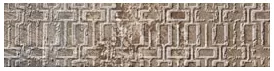 Керамогранит Gayafores Brickbold Deco Ocre 8.15x33.15 коричневый матовый под камень с орнаментом