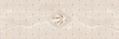 Декоративная плитка Eurotile Ceramica 765 Diana 89.5x29.5 бежевая / коричневая глянцевая под камень / с орнаментом