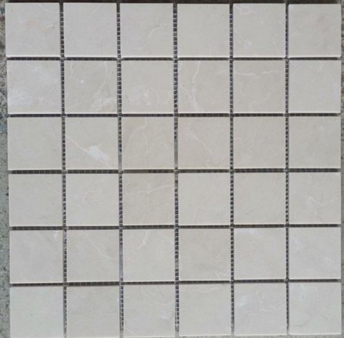 Мозаика Marble Mosaic Mosaic square 48X48 Royal Bottichino Pol 30.5x30.5 бежевая полированная под камень, чип 48x48 квадратный
