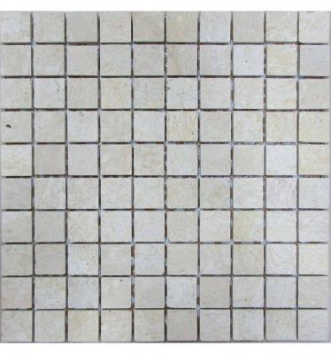 Мозаика FK Marble 30054 Classic Mosaic Travertine 30-7M 32x32 белая матовая