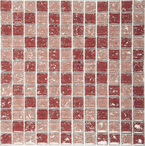 Мозаика NSmosaic S-812 EXCLUSIVE 29.8x29.8 розовая матовая оттенки цвета, чип 23x23 квадратный