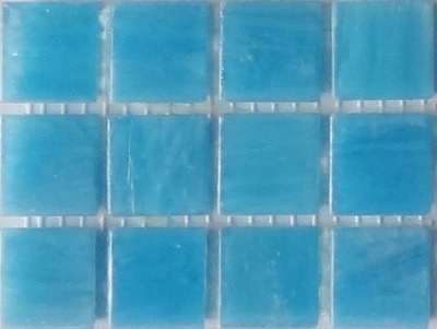 Мозаика ROSE MOSAIC CA14 Cloudy (размер чипа 20x20 мм) 32.7x32.7 голубая глянцевая авантюрин