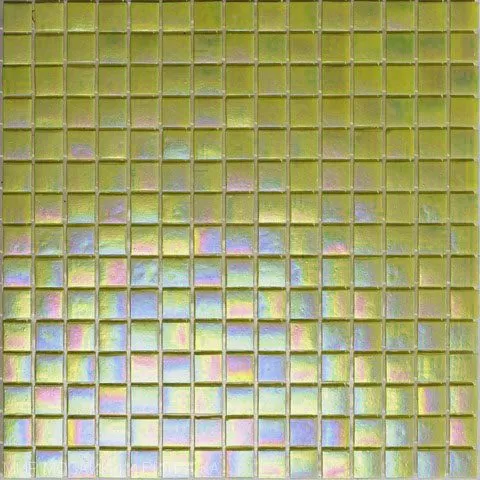 Мозаика Rose Mosaic WB90 Rainbow 31.8x31.8 салатовая глянцевая перламутр, чип 10x10 квадратный