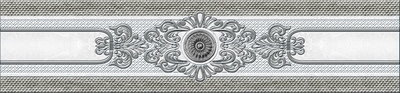 Бордюр Eurotile Ceramica 351 Eclipse Grey 7x30 серый глянцевый с орнаментом