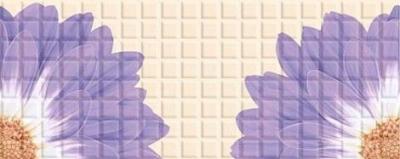 Настенная плитка Azori 504051101 Mariscos Mosaic Floris Lila 20.1x50.5 лиловая глянцевая под мозаику